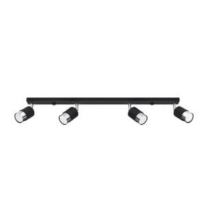 Plafondlamp NERO 4 zwart/chroom staal