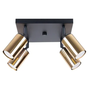 Plafondlamp WINX 4 zwart/goud staal