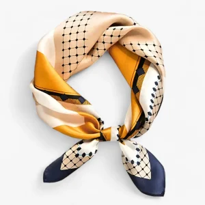 Satijnen Foulard Dames Vierkant – Gedessineerde Nekdoek