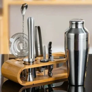 Cocktailset 10-Delig RVS met Shaker en Standaard