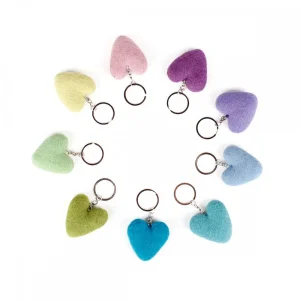 Sleutelhanger Hart Pasteltinten - Diverse Kleuren